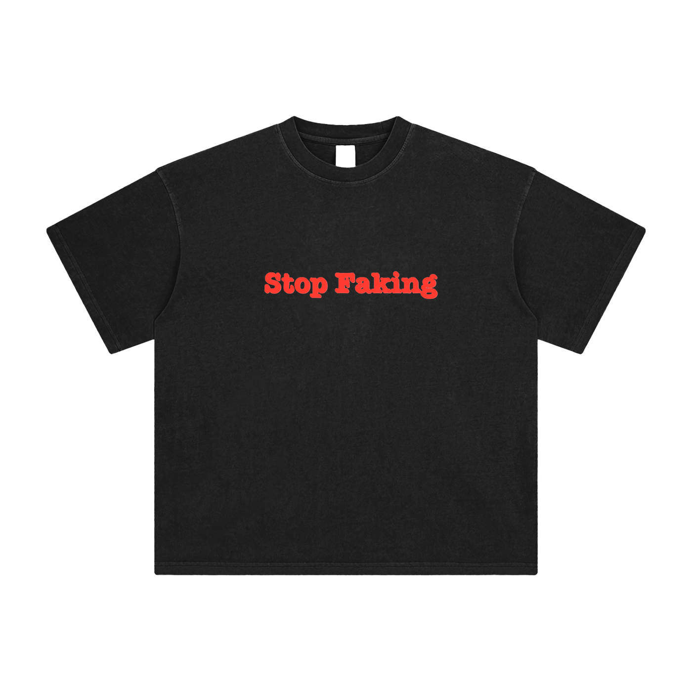 “Stop Faking” Enzyme Washed T-Shirt